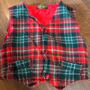 Vintage Toddler Tartan Christmas Vest